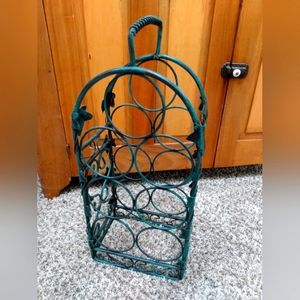 Rustic Green Grapevine Metal 7 Bottle Wine Rack